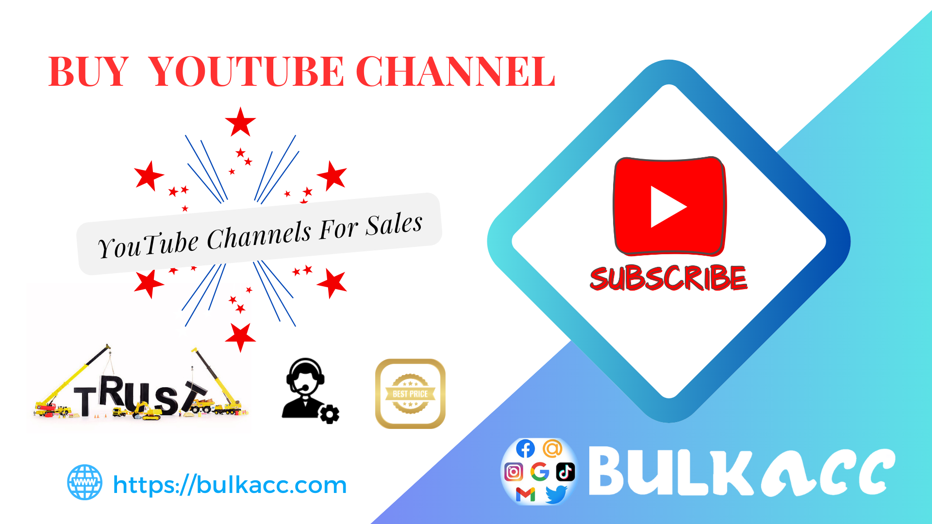With the huge number of YouTube channels available, it will take a lot of time for you to create a prominent YouTube channel from scratch without subscribers. To speed up the process, you can buy a YouTube channel with thousands of available subscribers.