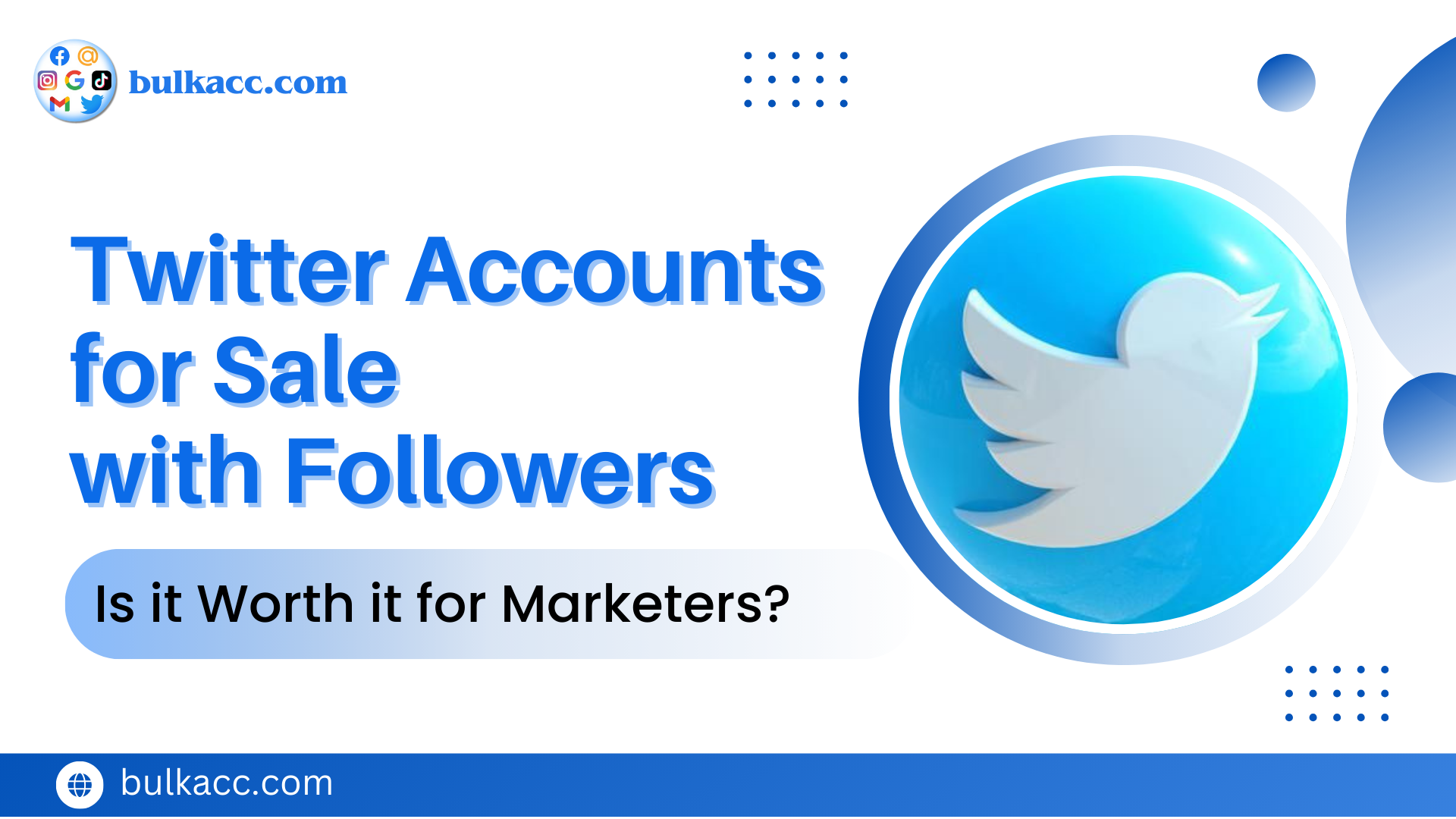 Twitter accounts for sale help boost credibility, save time, and accelerate marketing campaigns. Discover the benefits and risks of this method.